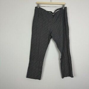 Chicos Woman’s ankle pant stretch knit Black White Herringbone size 3 (16)